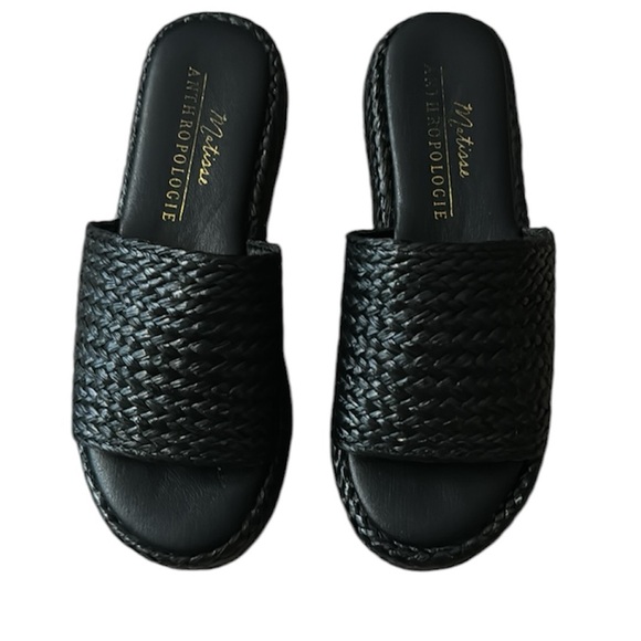 Anthropologie Matisse Montego Black Platform Slides Size 6 - Picture 4 of 8
